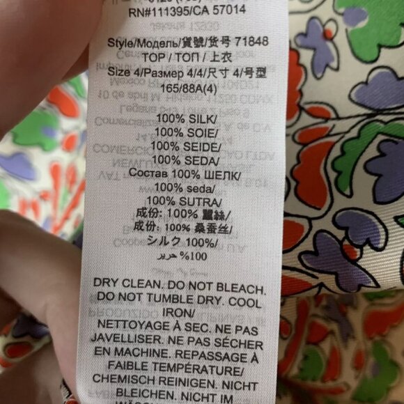 NWOT Tory Burch Legacy Silk Multi Floral Off-The-Shoulder Top Blouse XS $369 - Picture 9 of 12